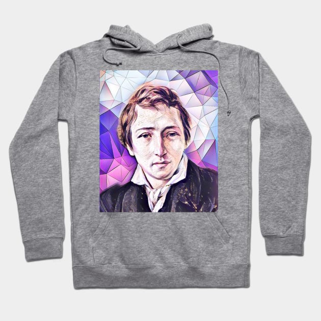 Heinrich Heine Pink Portrait | Heinrich Heine Artwork 8 Hoodie by JustLit